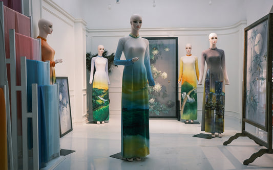 a display of mannequins in an art gallery