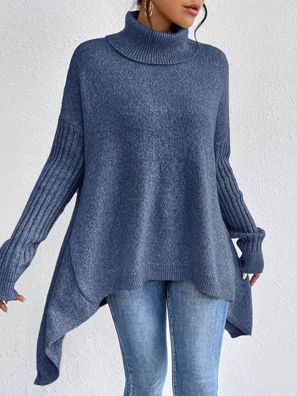 Turtleneck High-Low Hem Sweater – Uneeque Designzz