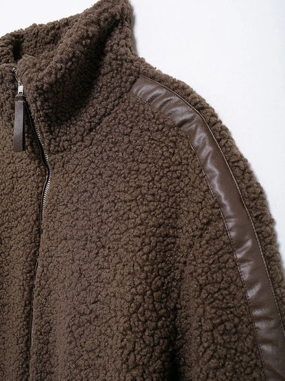Zip-Up Turtleneck Plush Jacket Long Sleeve Pocketed Top – Uneeque Designzz