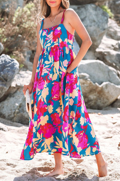 Floral Square Neck Cami Dress with Pockets – Uneeque Designzz