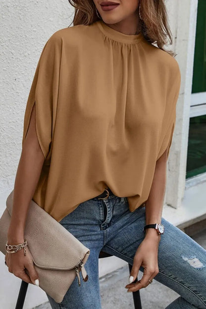 Tie Back Slit Half Sleeve Blouse – Uneeque Designzz
