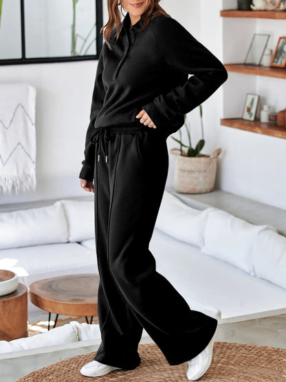 Collared Sweatshirt and High Waist Pants Active Set – Uneeque Designzz