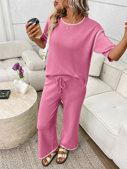 Round Neck Half Sleeve Top and Pants Set – Uneeque Designzz