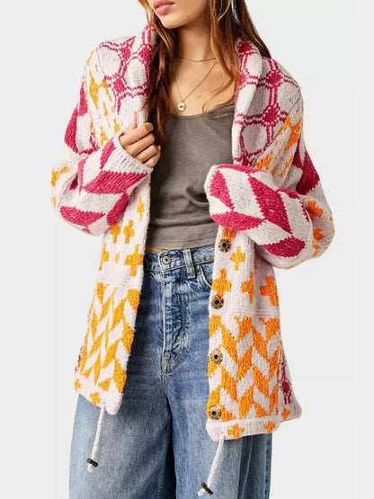 Long Sleeve Collared Button Front Cardigan One Size – Uneeque Designzz