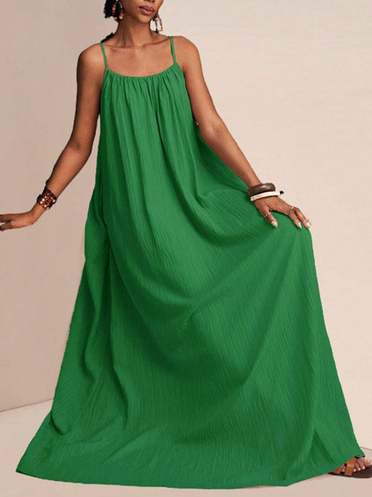 Spaghetti Strap Flowy Maxi Dress – Uneeque Designzz