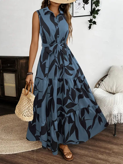 Chic Tie Waist Sleeveless Maxi Dress – Uneeque Designzz
