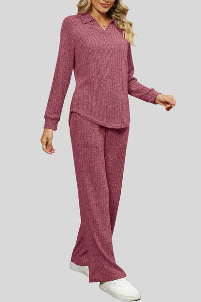 Ribbed Long Sleeve Top and Pocketed Pants Set – Uneeque Designzz