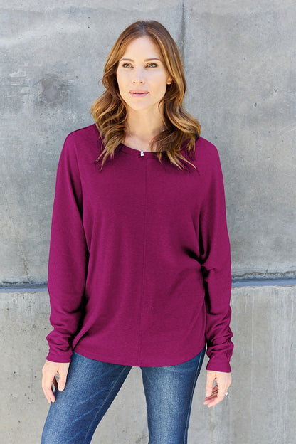 Double Take Full Size Round Neck Long Sleeve T-Shirt – Uneeque Designzz
