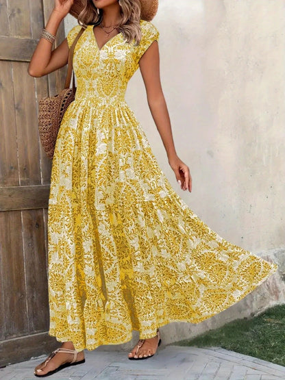 Cap Sleeve Maxi Dress – Uneeque Designzz