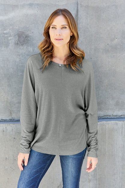 Double Take Full Size Round Neck Long Sleeve T-Shirt – Uneeque Designzz