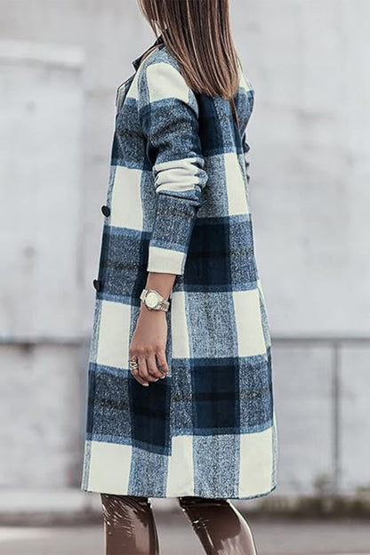Double Take Full Size Plaid Button-Up Lapel Collar Coat – Uneeque Designzz