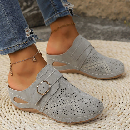 Suede Round Toe Wedge Sandals – Uneeque Designzz