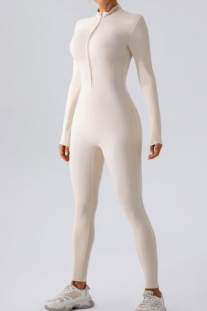 Half Zip Mock Neck Active Jumpsuit – Uneeque Designzz