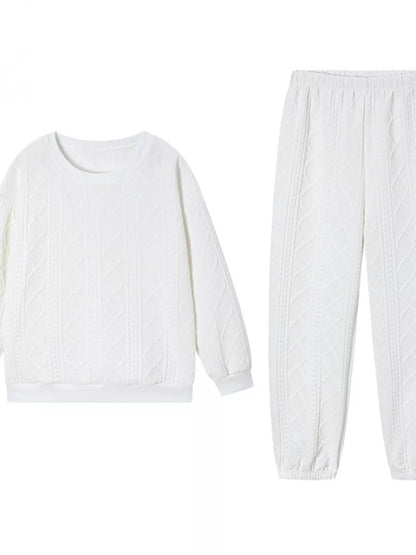 Texture Round Neck Top and Pants Set – Uneeque Designzz