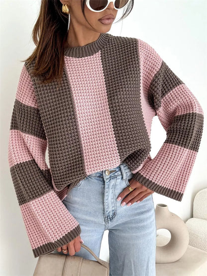 Color Block Long Sleeve Sweater – Uneeque Designzz