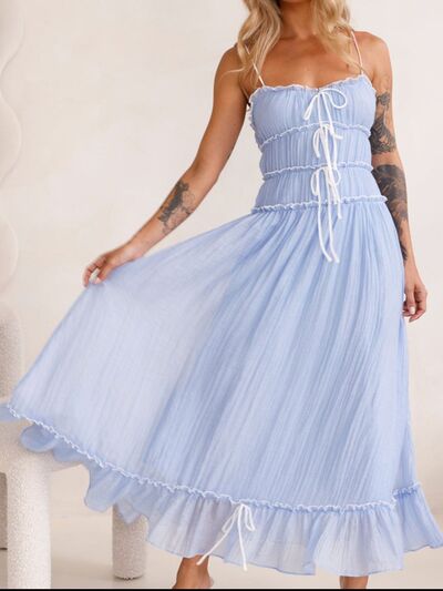 Devine Frill Ruffled Hem Midi Cami Dress – Uneeque Designzz