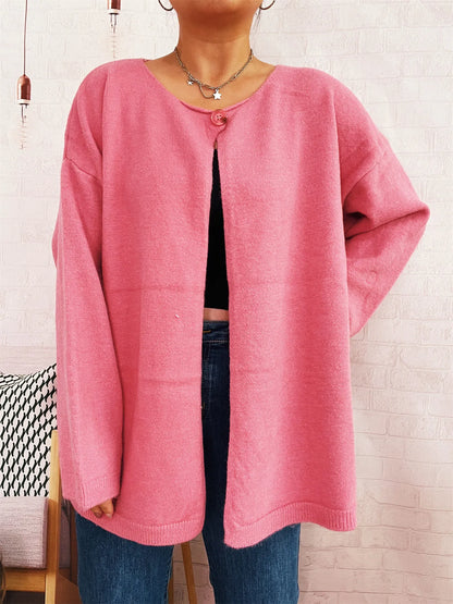 Oversized One Button Drop Shoulder Cardigan One Size Top – Uneeque Designzz