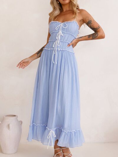Devine Frill Ruffled Hem Midi Cami Dress – Uneeque Designzz