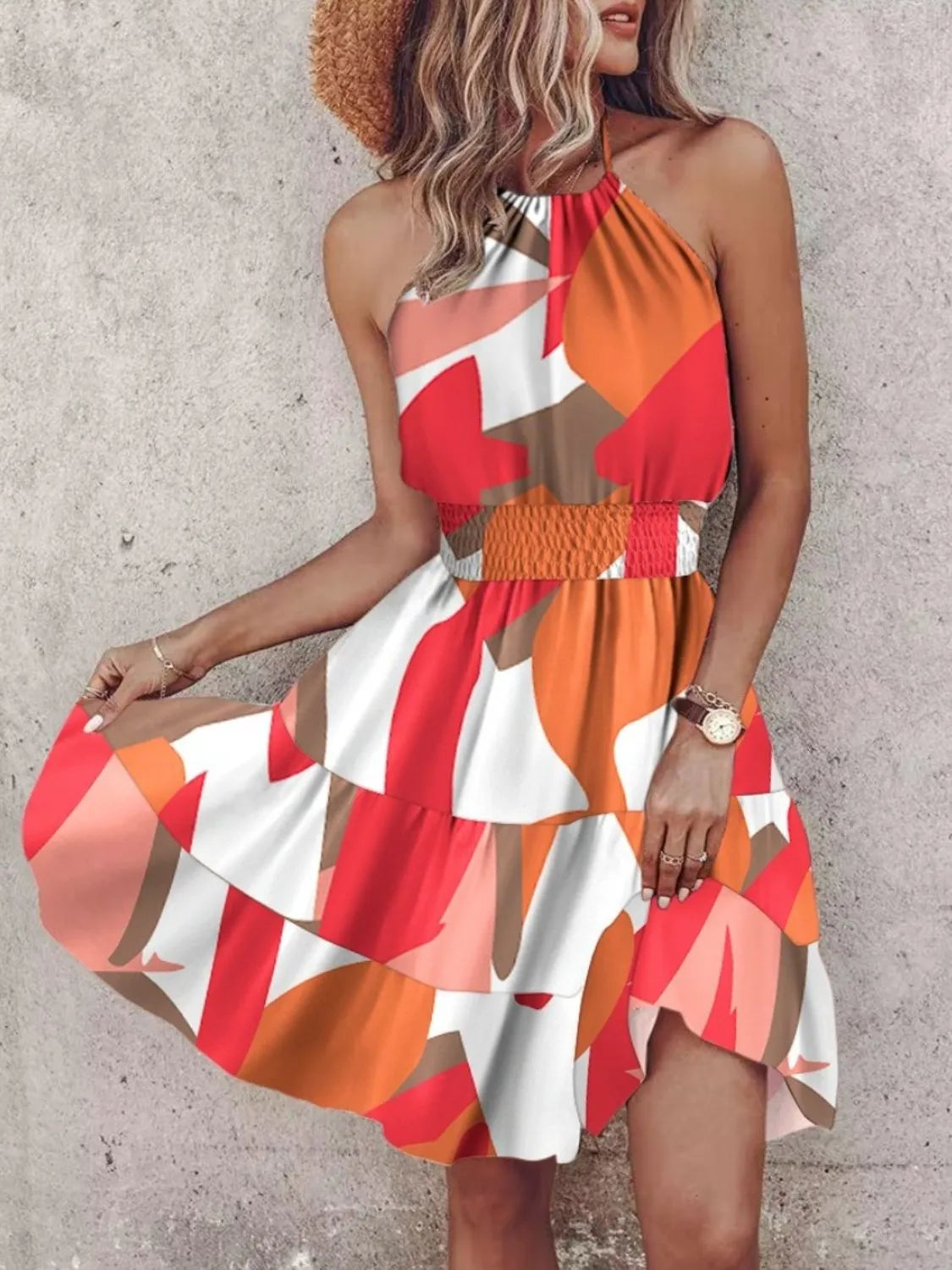 Paisley Print Halter Neck Mini Dress by Uneeque Designzz
