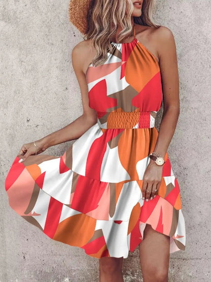 Paisley Print Halter Neck Mini Dress – Uneeque Designzz