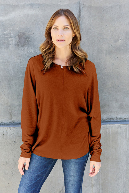 Double Take Full Size Round Neck Long Sleeve T-Shirt – Uneeque Designzz
