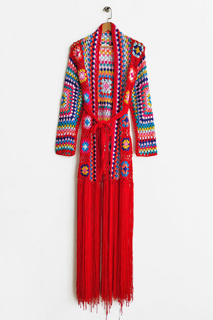 Fringe Tied Long Sleeve Cardigan – Uneeque Designzz