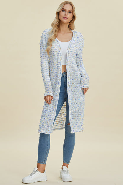 Double Take Full Size Open-Front Longline Cardigan – Uneeque Designzz