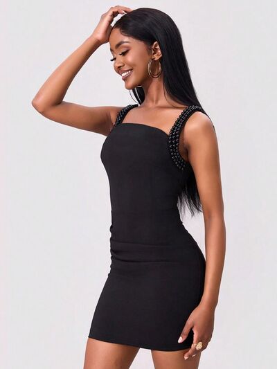 Bead Trim Wide Strap Wrap Dress – Uneeque Designzz