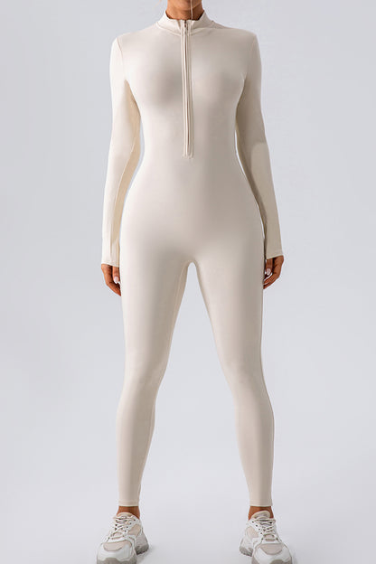 Half Zip Mock Neck Active Jumpsuit – Uneeque Designzz