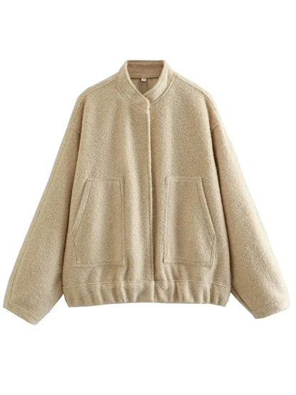 Unlined Cotton Blend Drop Shoulder Button Jacket Relaxed Fit Outerwear – Uneeque Designzz
