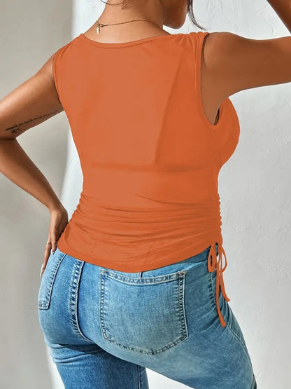 Side Drawstring Ruched Tank – Uneeque Designzz