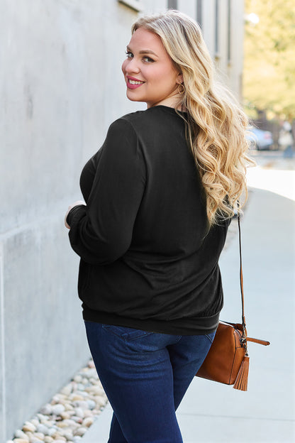 Basic Bae Full Size V-Neck Lantern Sleeve Top – Uneeque Designzz