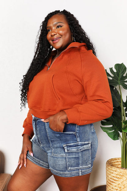 Double Take Half-Zip Long Sleeve Hoodie – Uneeque Designzz