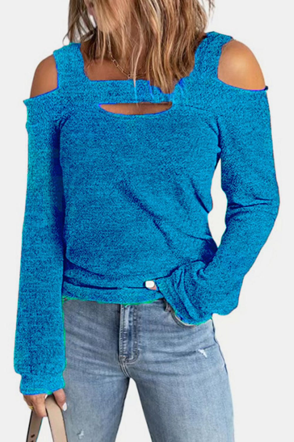 Full Size Cutout Cold Shoulder Blouse by Trendsi