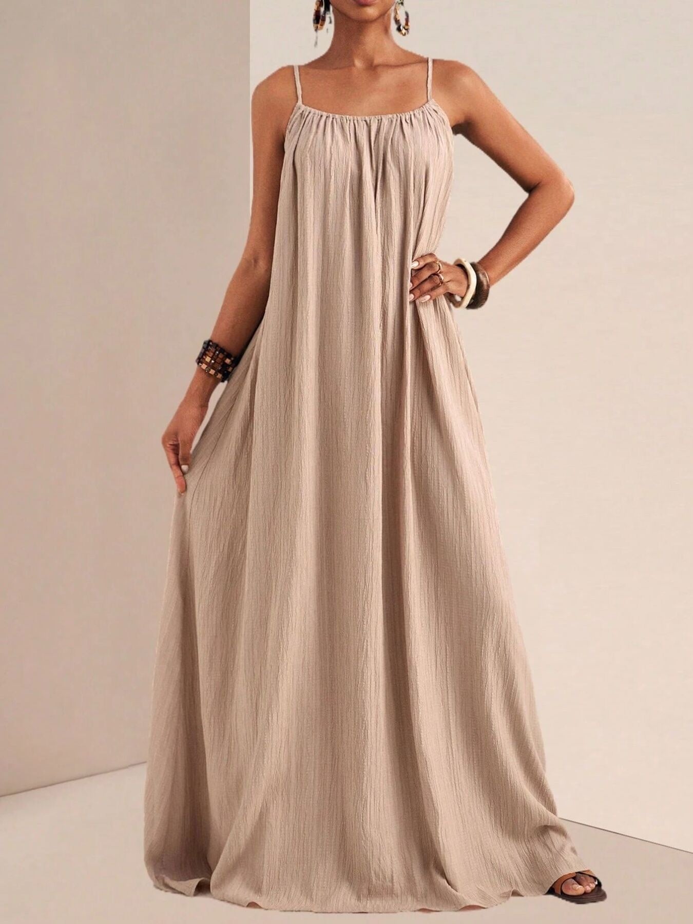 Spaghetti Strap Flowy Maxi Dress by Trendsi