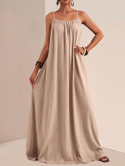Spaghetti Strap Flowy Maxi Dress – Uneeque Designzz