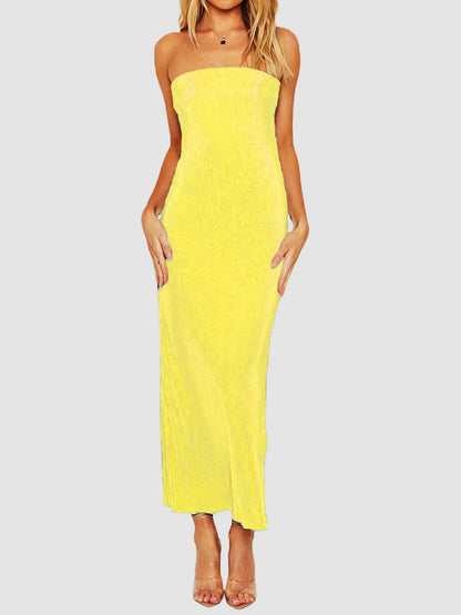 Lace-Up Back Tube Maxi Dress – Uneeque Designzz