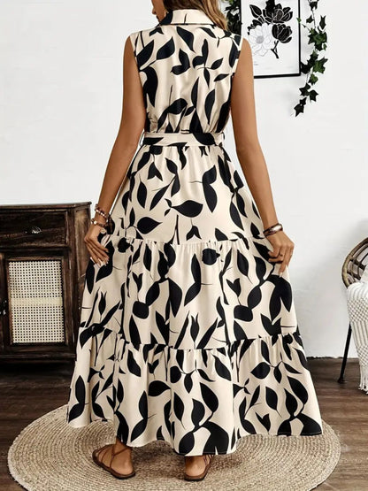 Chic Tie Waist Sleeveless Maxi Dress – Uneeque Designzz