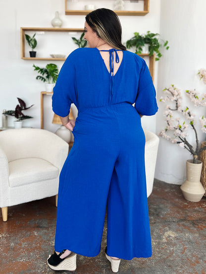 Double Take Full Size Surplice Wide Leg Jumpsuit with Pockets – Uneeque Designzz