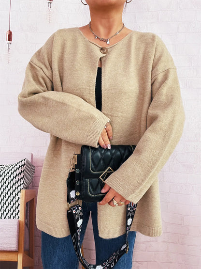 Oversized One Button Drop Shoulder Cardigan One Size Top – Uneeque Designzz