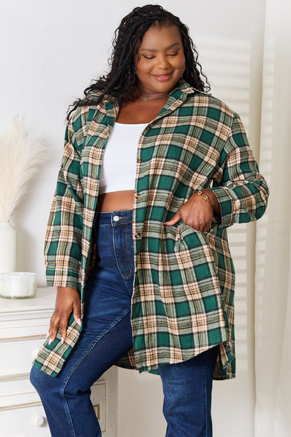 Mandy Plaid Collared Neck Long Sleeve Shirt – Uneeque Designzz