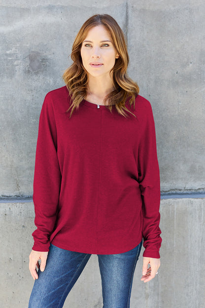 Double Take Full Size Round Neck Long Sleeve T-Shirt – Uneeque Designzz