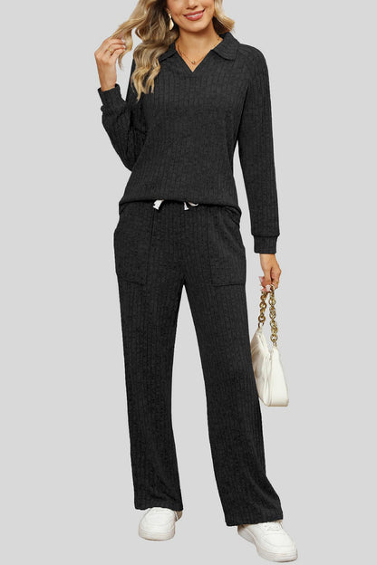 Ribbed Long Sleeve Top and Pocketed Pants Set – Uneeque Designzz