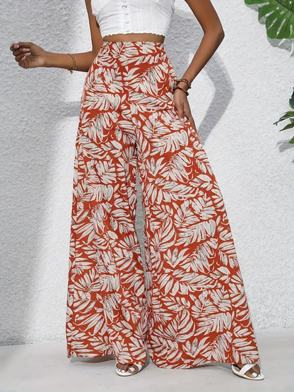Printed High Waist Wide Leg Pants – Uneeque Designzz