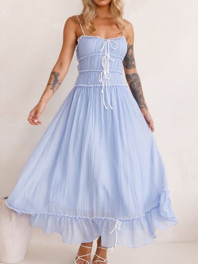 Devine Frill Ruffled Hem Midi Cami Dress – Uneeque Designzz