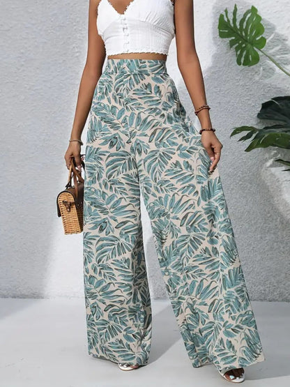 Printed High Waist Wide Leg Pants – Uneeque Designzz