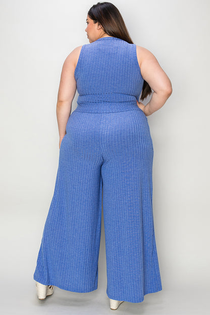 Basic Bae Full Size Ribbed Tank and Wide Leg Pants Set – Uneeque Designzz