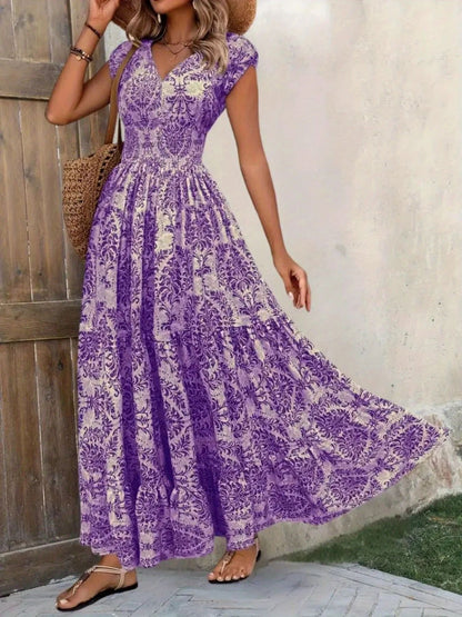 Cap Sleeve Maxi Dress – Uneeque Designzz