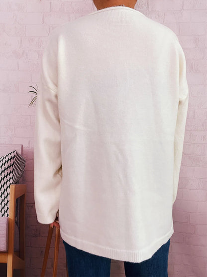 Oversized One Button Drop Shoulder Cardigan One Size Top – Uneeque Designzz
