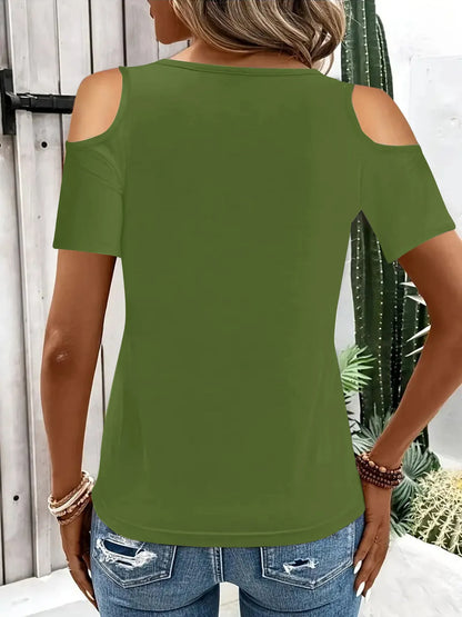 Cold Shoulder T-Shirt with Metal Ring Detail – Uneeque Designzz